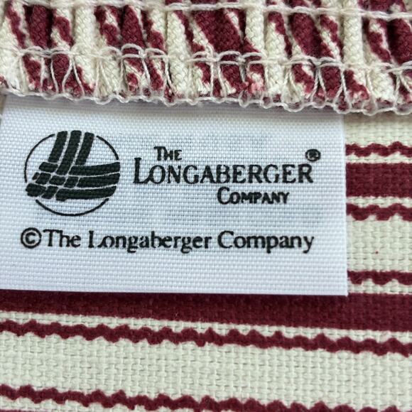 Longaberger Cotton Handle Gripper Sweetheart 2190390 New Red Ticking Stripe - Picture 5 of 6